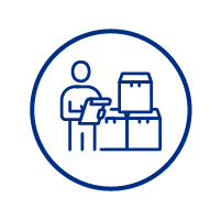 Graphic of worker taking inventory